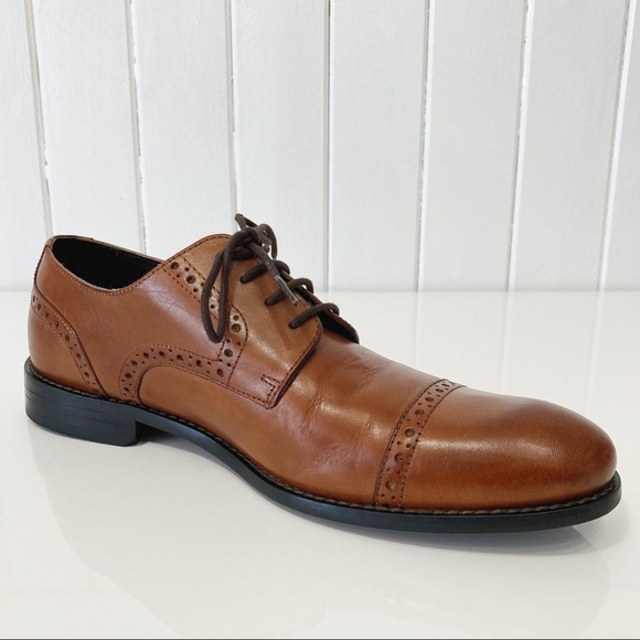 Stacy Adams Prescott Tan Cap Toe Oxford Lace Up Dress Shoe Size 8M - Picture 4 of 16